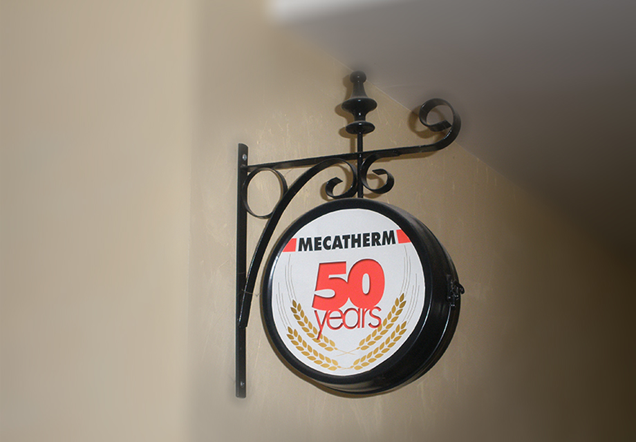 Logo réalisé pour les 50 ans de Mecatherm pour leur communication corporate