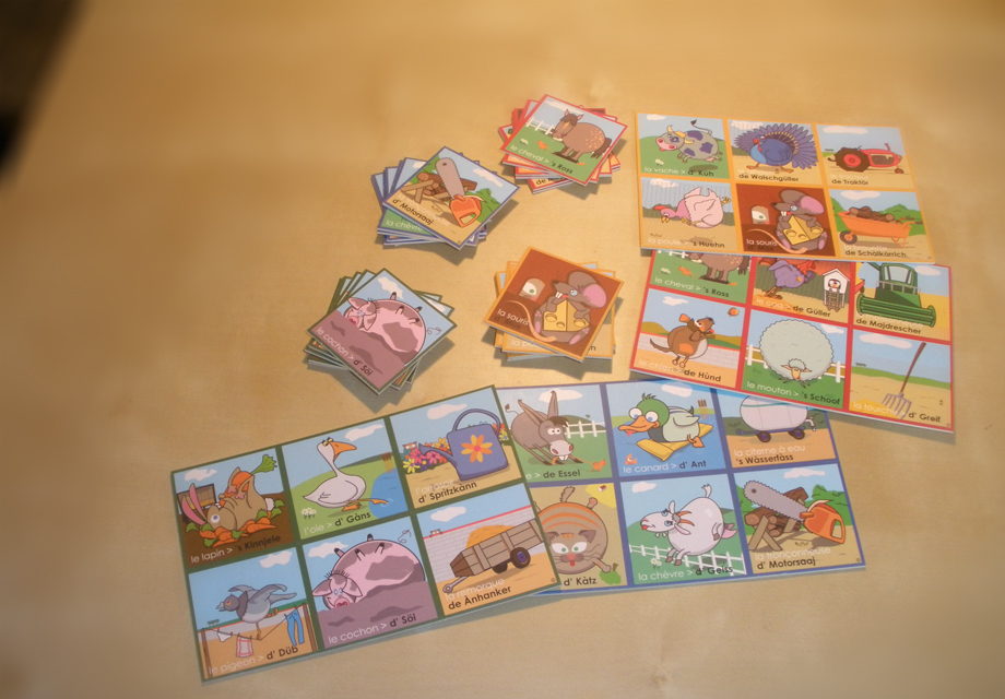 Jeu loto des zanimos francais alsacien OLCA