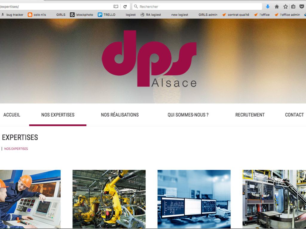 Exemple de page pour le site internet DPS Alsace