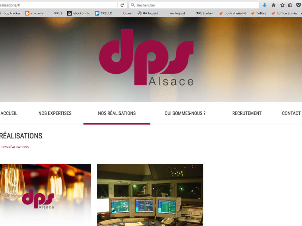 Exemple de page pour le site internet DPS Alsace