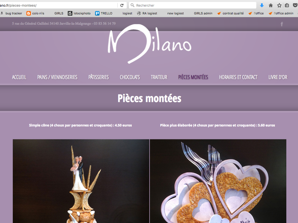 Page du site internet Milano dans le cadre de leur stratégie de communication digitale