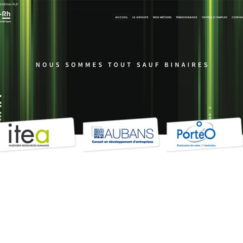 Page d'accueil du site internet Itea RH