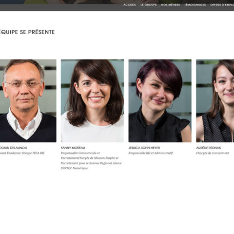 Page "équipe" du site internet d'Itea RH