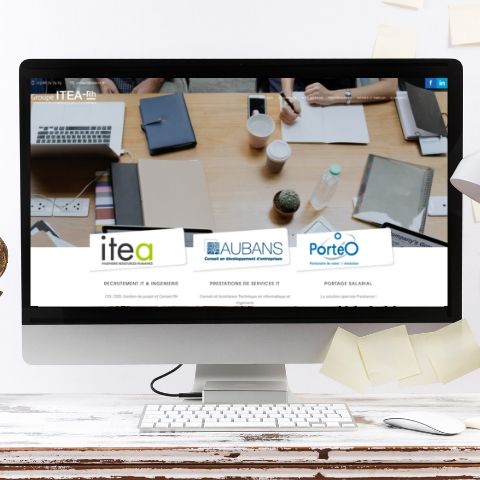 Mockup de la page d'accueil du Groupe Itea RH