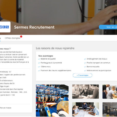 Page carrière Regionsjob pour Sermes et leur marque employeur
