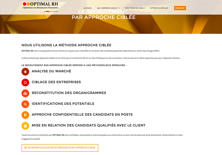 Site Internet Optimal RH Vue page 1