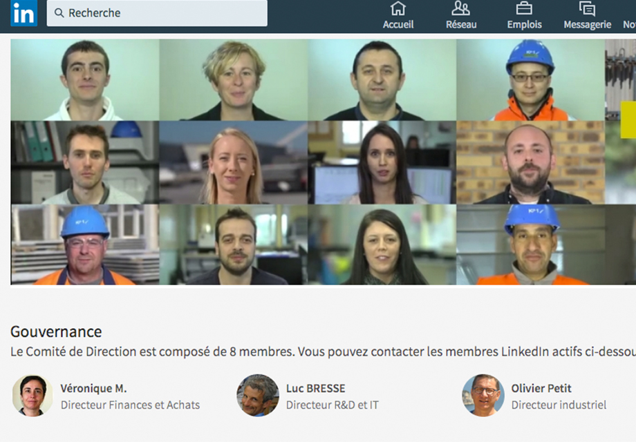 Page Entreprise sur le réseau social LinkedIn pour l'entreprise KP1