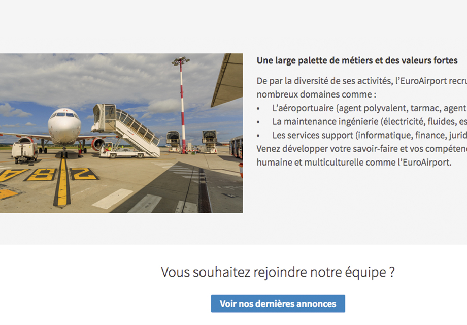 Palette des métiers que l'on retrouve sur la page LinkedIn de l'EuroAirport Bâle-Mulhouse