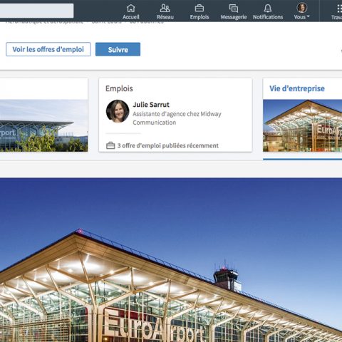 Page Entreprise EuroAirport sur le réseaux social LinkedIn