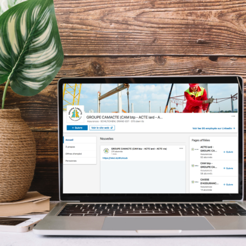 Mockup de la page Entreprise Linkedin de Camacte