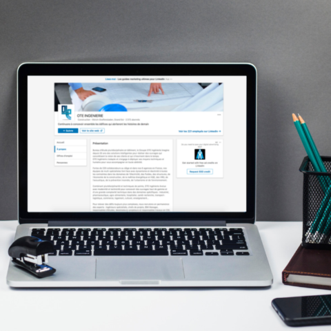 Mockup de la page Entreprise Linkedin de OTE Ingenierie