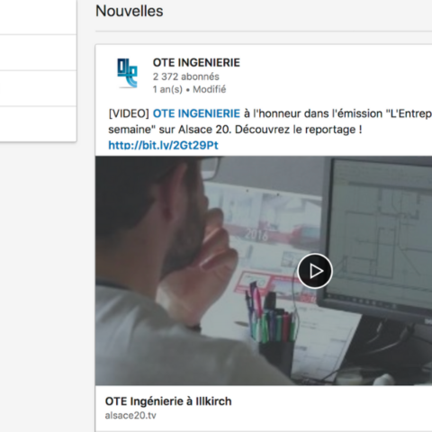 Capture d'écran d'une vidéo publiée sur la page LinkedIn de OTE Ingenierie